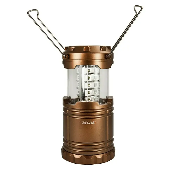 LED-Campingleuchte - Farbe: Kupfer, Ø x H: 8,5 x 18 cm - Vorderansicht