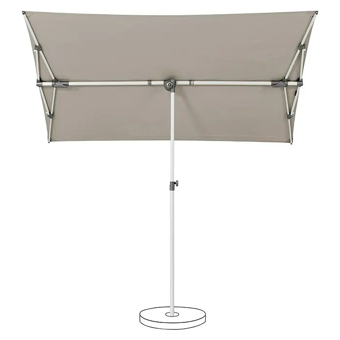 Suncomfort Sonnenschirm FLEX ROOF - Grau, L x B: 210 x 150 cm - Vorderansicht