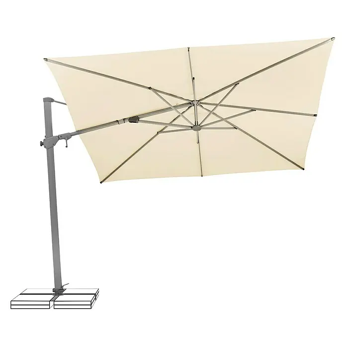 Suncomfort Sonnenschirm VARIOFLEX - Natur, L x B: 300 x 270 cm - Linke Seitenansicht