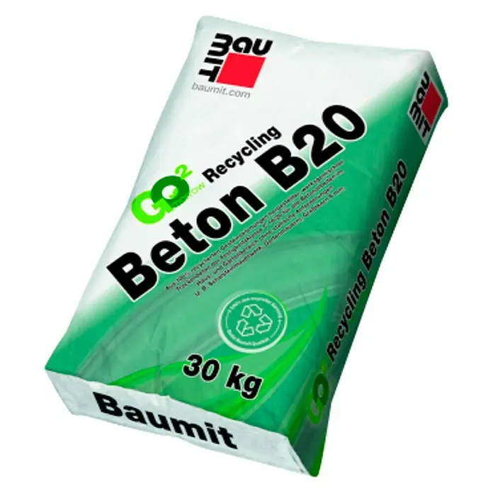 Baumit Trockenbeton Go2morrow Recycling B20 - 30 kg, 0 mm - 8 mm - Diagonale Ansicht