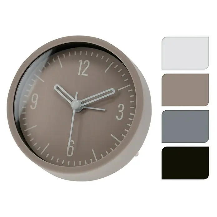 Reloj despertador de pared Clásico - blanco/Negro/Arena/Gris, Diámetro: 9 cm - Vista frontal