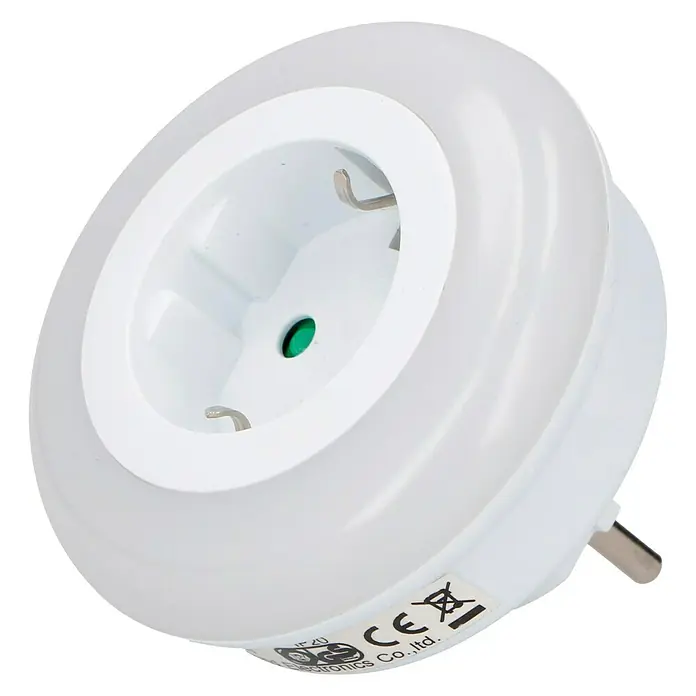 Luz de noche LED con sensor y enchufe - L x An x Al: 7,2 x 8,2 x 8,2 cm, Blanco frío - Vista angular