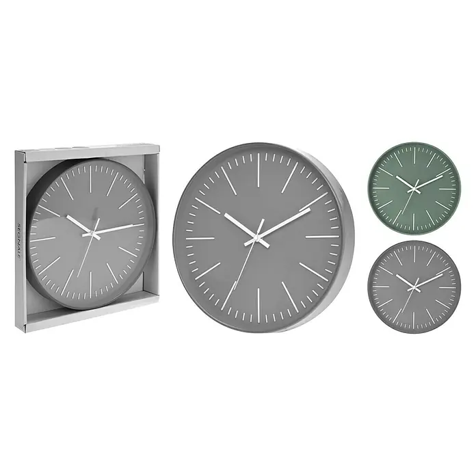 Reloj de pared redondo relieve - Gris, Diámetro: 57 cm - Vista frontal