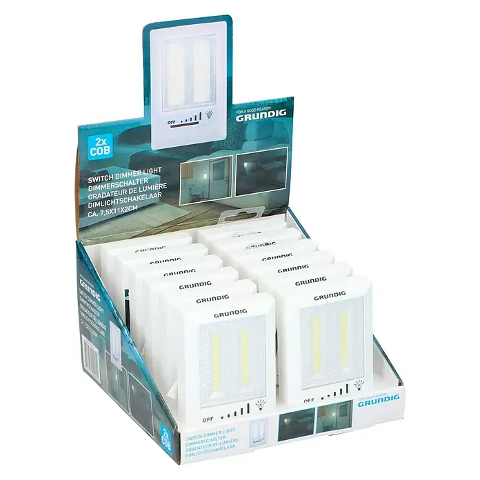 Luz LED 2xCOB - L x An x Al: 8 x 7,5 x 11 cm, Regulador de luminosidad - Vista angular