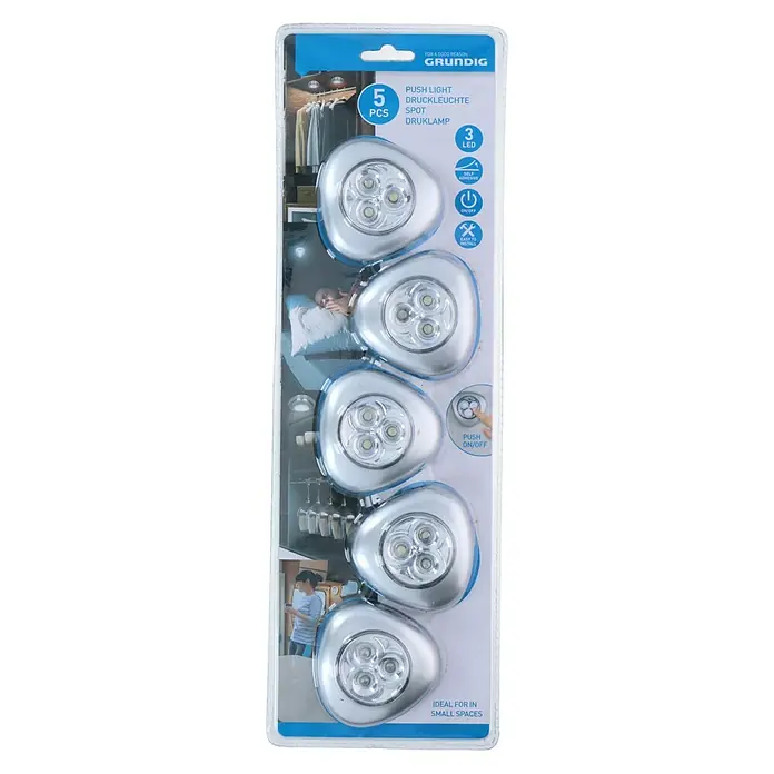 Luz LED Triangular - Pulsador, 5 uds. - Vista frontal