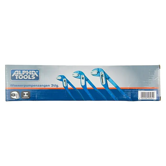 Alpha Tools Wasserpumpenzangen-Set - 3 -tlg., AHS-Stahl - Vorderansicht