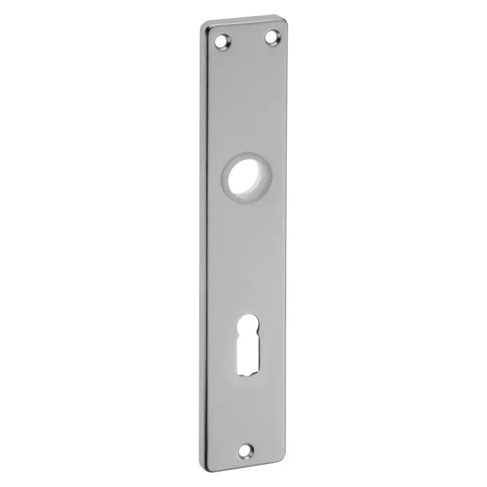 Portaferm Langschild - Distanznorm: 72 mm, Lochung: Buntbart BB, Silber - Diagonale Ansicht
