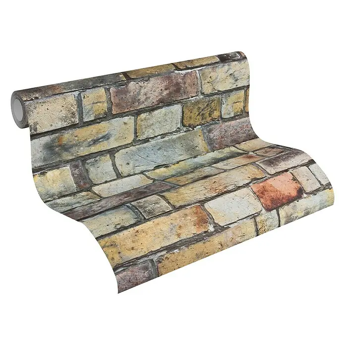 AS Creation Authentic Walls Vliestapete Authentic Walls - Bunt, Steinoptik, 10,05 x 0,53 m - Linke Seitenansicht