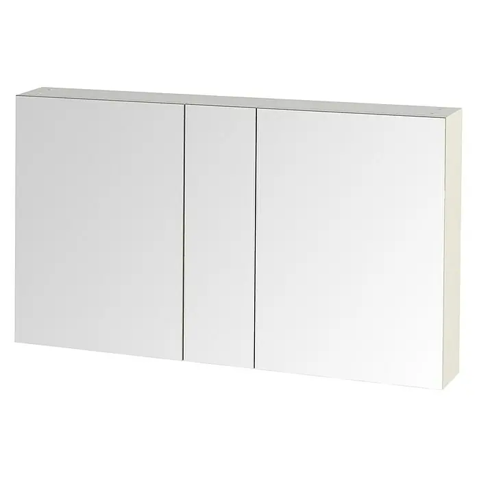 Tiger S-Line Spiegelkast - b x h: 120 x 70 cm, Zonder verlichting, Spaanplaat, Hoogglans Wit - Diagonaal zicht