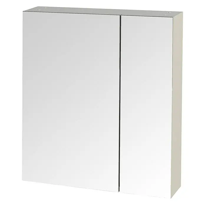 Tiger S-Line Spiegelkast - b x h: 60 x 70 cm, Zonder verlichting, Spaanplaat, Hoogglans Wit - Diagonaal zicht