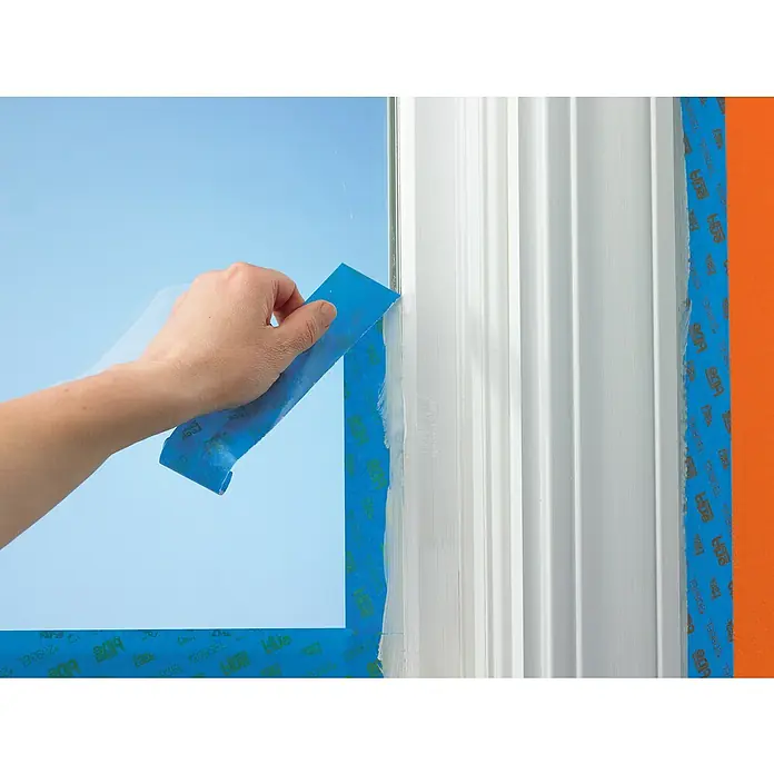 3M Cinta de enmascarar ScotchBlue para líneas precisas - Azul, An x L: 24 mm x 41 m - Producto en uso