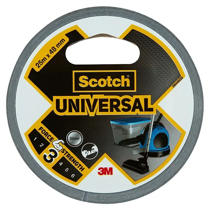 3M Cinta adhesiva universal Scotch americana - Gris, An x L: 48 mm x 25 m, 1 ud. - Vista frontal