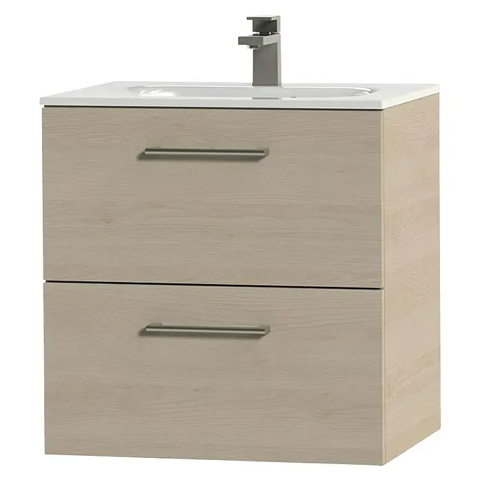 Tiger Studio Wastafelonderkast - l x b x h: 45 x 59,7 x 60 cm, Naturel Eiken - Diagonaal zicht