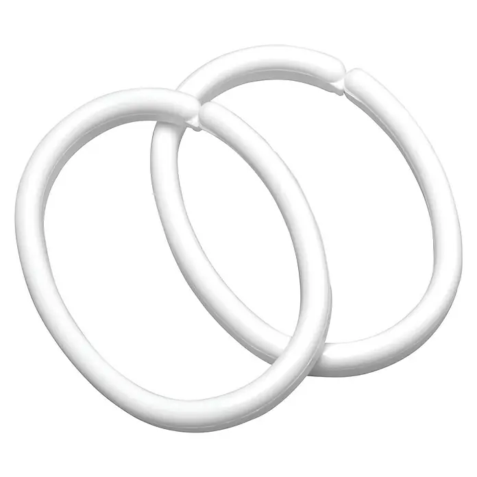Sealskin Douchegordijnringen Clips Rings - 12 st., Wit - Diagonaal zicht