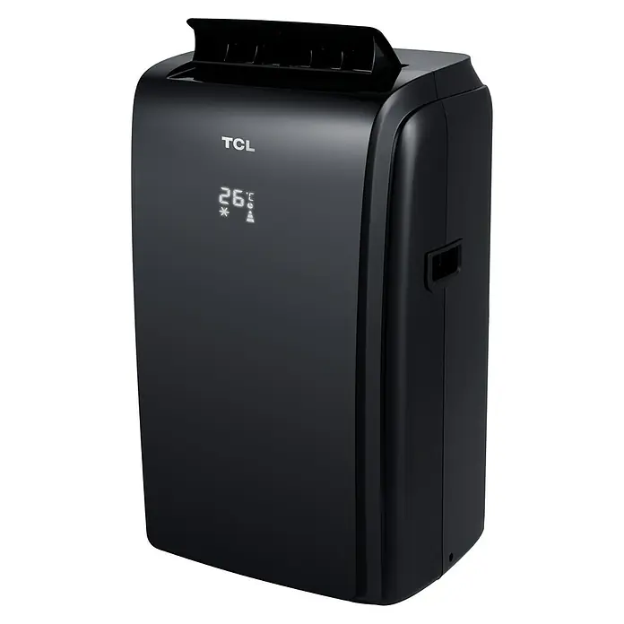 TCL Mobiles Klimagerät Kühlen/Heizen TAC-12CHPB/KB - Max. Kühlleistung je Gerät in BTU/h: 11.000 BTU/h, Max. Heizleistung je Gerät in BTU/h: 10.000 BTU/h - Diagonale Ansicht