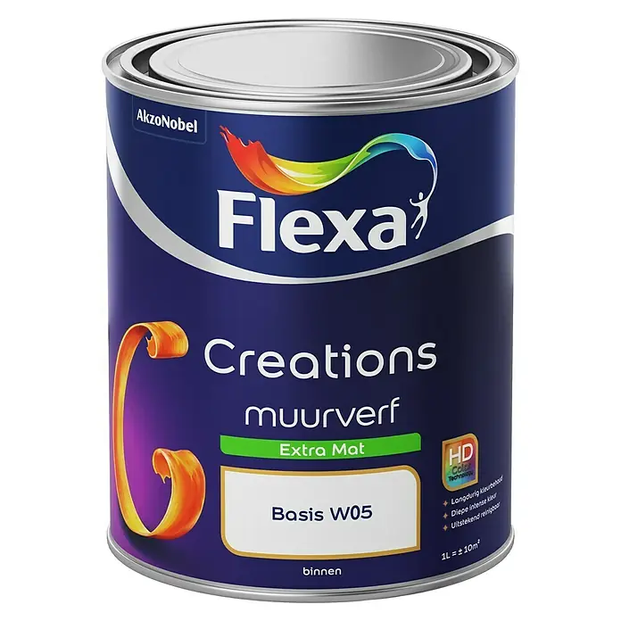Flexa Creations Muurverf - Mengkleur basis, 1 l, Extra mat - Vooraanzicht