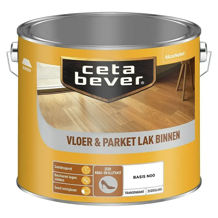 Cetabever Parketlak - Mengkleur basis, Zijdeglans, 2,5 l - Vooraanzicht