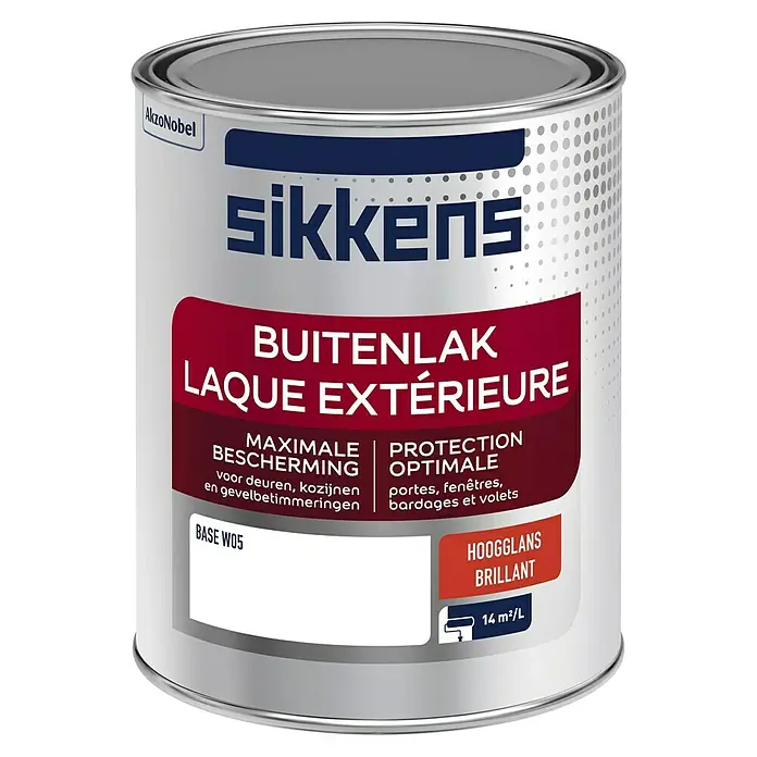 Sikkens Buitenlak - Mengkleur basis, 1 l, Hoogglans - Vooraanzicht