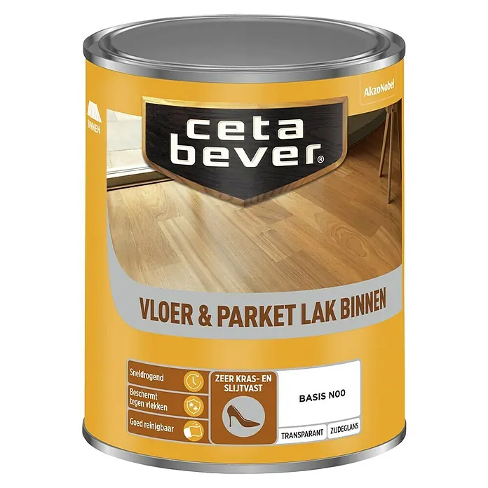Cetabever Parketlak - Mengkleur basis, Zijdeglans, 1 l - Vooraanzicht