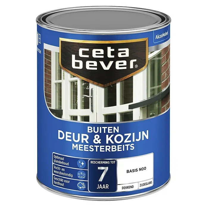 Cetabever Beits voor kozijnen en deuren Meesterbeits - Mengkleur basis, 1 l, Zijdeglans - Vooraanzicht