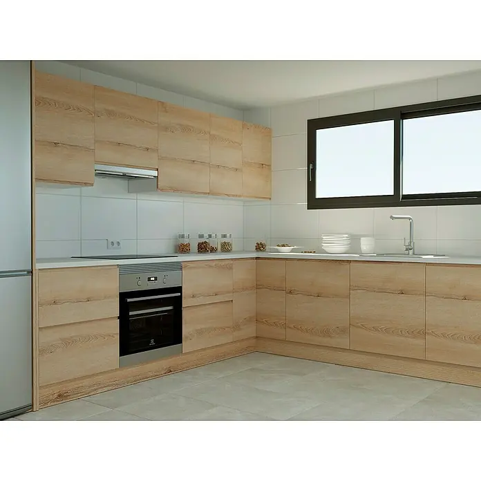 Top Támesis Frontal mueble cocina - An x Al: 99,7 x 17,3 cm, Roble decapado, 2 uds. - Foto ambiente