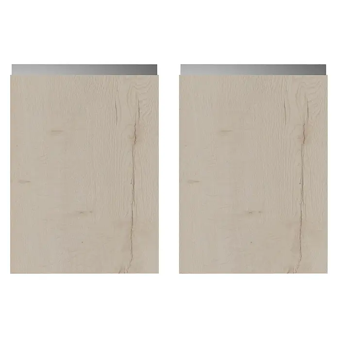 Top Sena Frontal mueble cocina - An x Al: 89,7 x 17,3 cm, Roble blanco, 2 uds. - Vista frontal