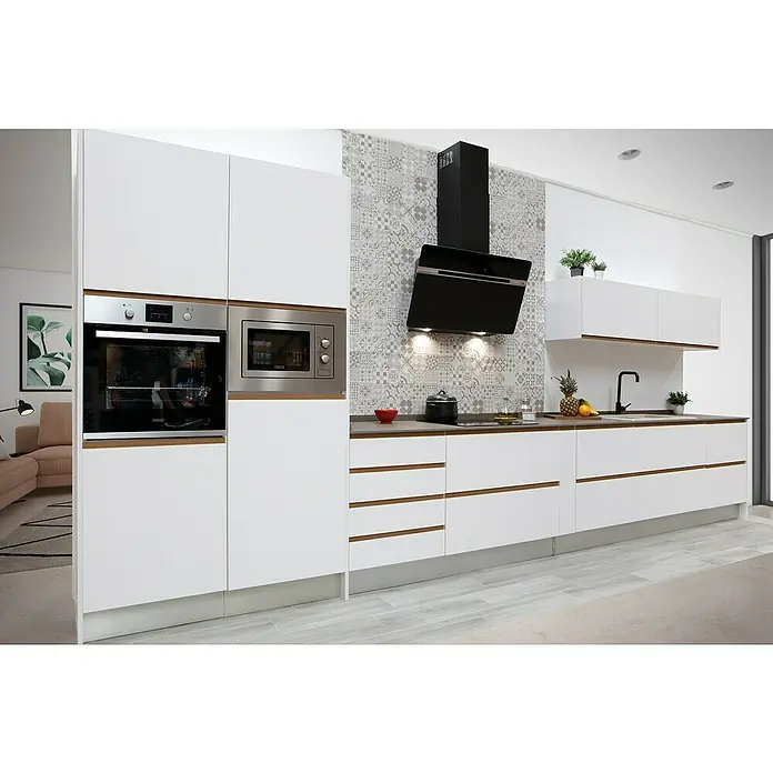 Top Támesis Elemento lateral mueble cocina - An x Al: 60 x 235 cm, Blanco/Nogal - Foto ambiente
