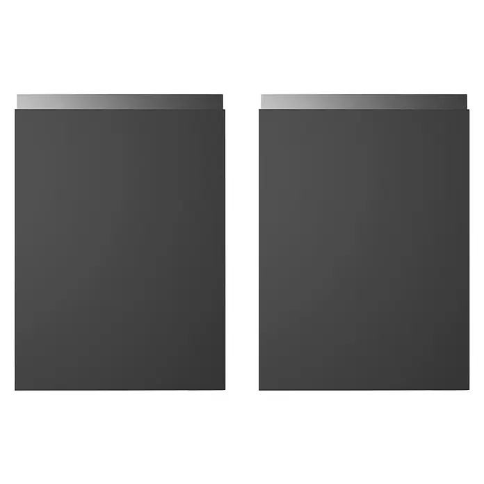 Top Sena Frontal mueble cocina - An x Al: 89,7 x 17,3 cm, Negro mate, 2 uds. - Vista frontal