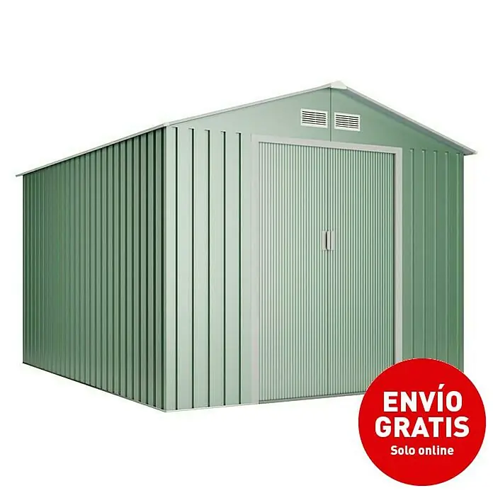 Hoggar Caseta para jardín Gotland Plus - L x An x Al: 261 x 181 x 198 cm, Acero, Verde - Imagen de campaña
