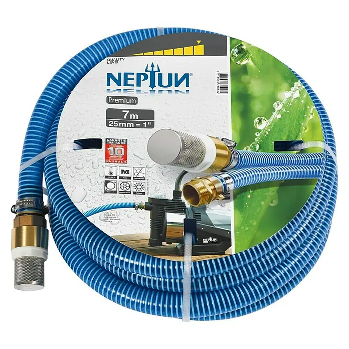 Neptun Usisno crijevo s garniturom - 7 m - Dijagonalni pogled