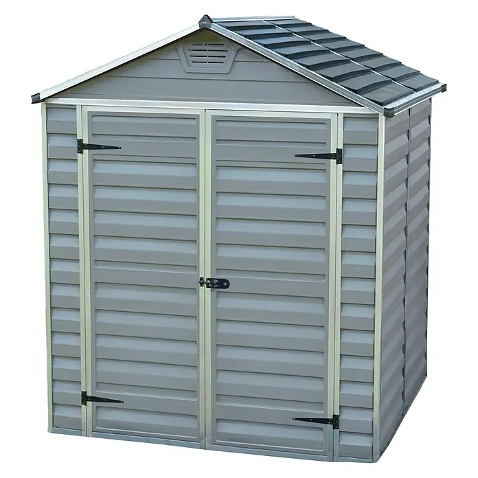 Gerätehaus Skylight - Außenbreite inkl. Dachüberstand: 185,5 cm, Außentiefe inkl. Dachüberstand: 153,5 cm, Metall, Anthrazit/Grau - Ansicht von oben