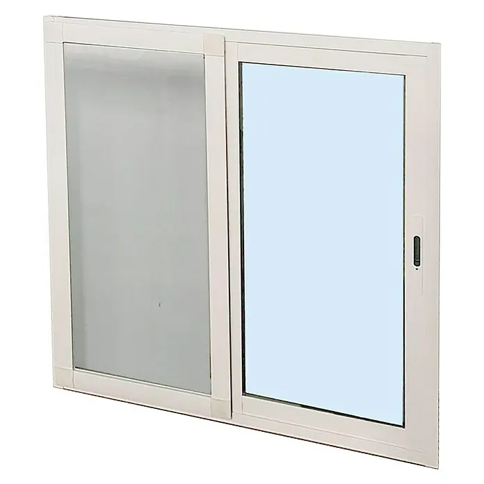 Solid Elements Ventana corredera de aluminio - 100 x 100 cm, Blanco, Con mosquitera - Vista angular