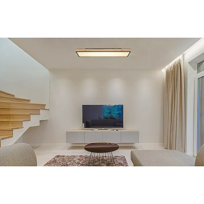 Globo Doro LED-Panel - 24 W, L x B x H: 80 x 20 x 7,8 cm, Graphit, Warmweiß - Stimmungsaufnahme