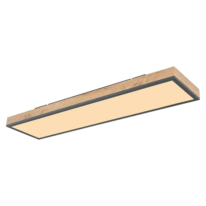 Globo Doro LED panel fa megjelenés - 24 W, Fa megjelenés/grafit, Meleg fehér - Szögletes nézet
