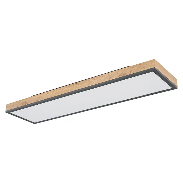 Globo Doro LED panel fa megjelenés - 24 W, Fa megjelenés/grafit, Meleg fehér - Szögletes nézet