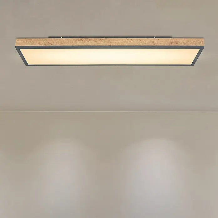 Globo Doro LED-Panel - 24 W, L x B x H: 80 x 20 x 7,8 cm, Graphit, Warmweiß - Bildausschnitt
