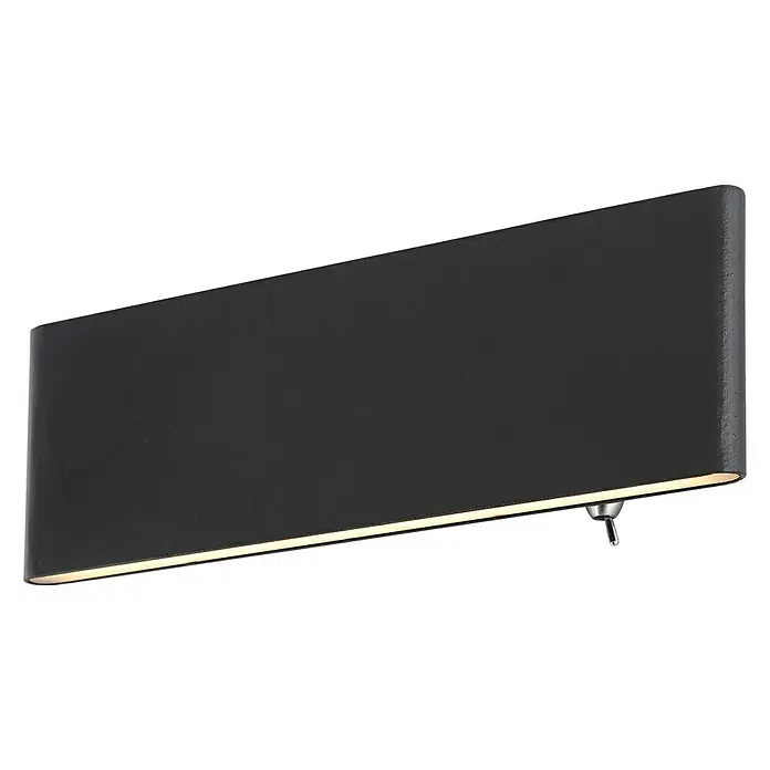 Globo LED-Wandleuchte SIEGFRIED - 8 W, Schwarz, Warmweiß - Diagonale Ansicht