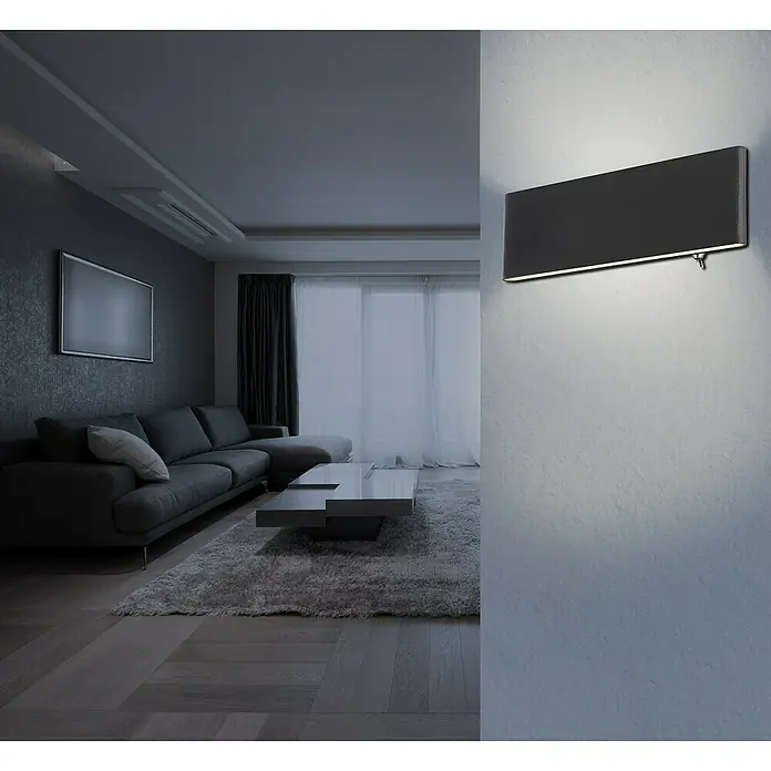 Globo LED-Wandleuchte SIEGFRIED - 8 W, Schwarz, Warmweiß - Stimmungsaufnahme