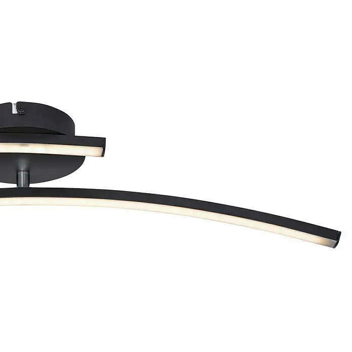Globo LED-Deckenleuchte TANSY I - 12 W, L x B x H: 59 x 12 x 11 cm, Schwarz, Warmweiß, 1 Stk. - Detailaufnahme