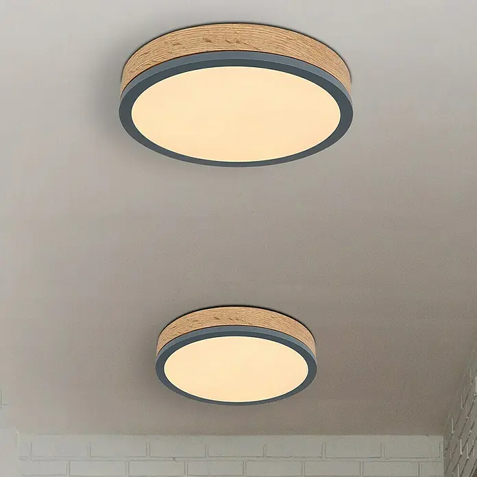Globo Doro LED-Deckenleuchte rund - 12 W, Ø x H: 300 mm x 8,5 cm, Graphit, Warmweiß, Nicht Dimmbar - Bildausschnitt