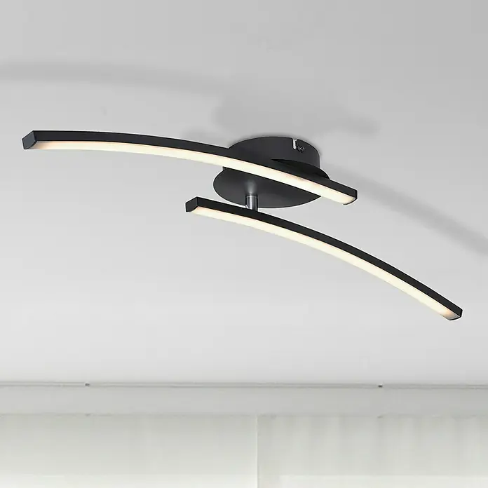 Globo LED-Deckenleuchte TANSY I - 12 W, L x B x H: 59 x 12 x 11 cm, Schwarz, Warmweiß, 1 Stk. - Bildausschnitt