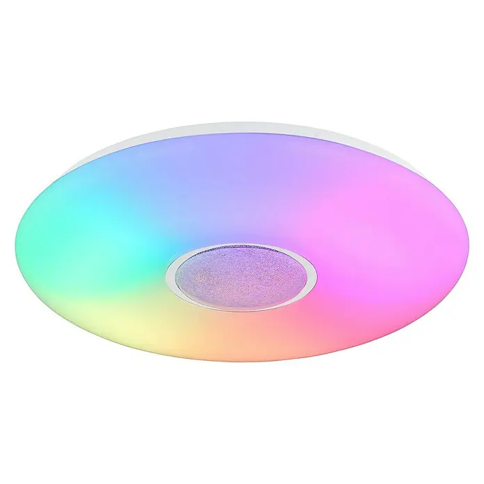 Globo LED-Deckenleuchte rund Sully - Weiß, Warmweiß, 490 mm - Diagonale Ansicht