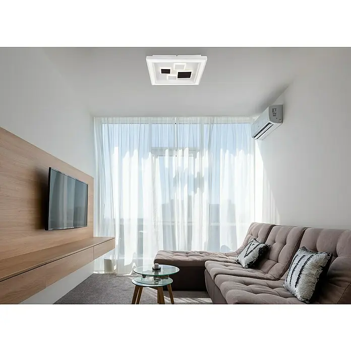 Globo LED stropna svjetiljka - 50 W, D x Š x V: 48 x 48 x 7 cm, Topla bijela - Živopisni prikaz