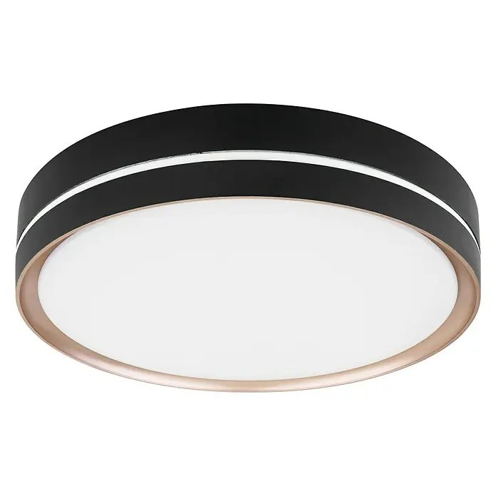 Globo LED-Deckenleuchte rund MANNI - 24 W, Ø x H: 385 mm x 8 cm, Schwarz, Warmweiß - Ansicht von unten