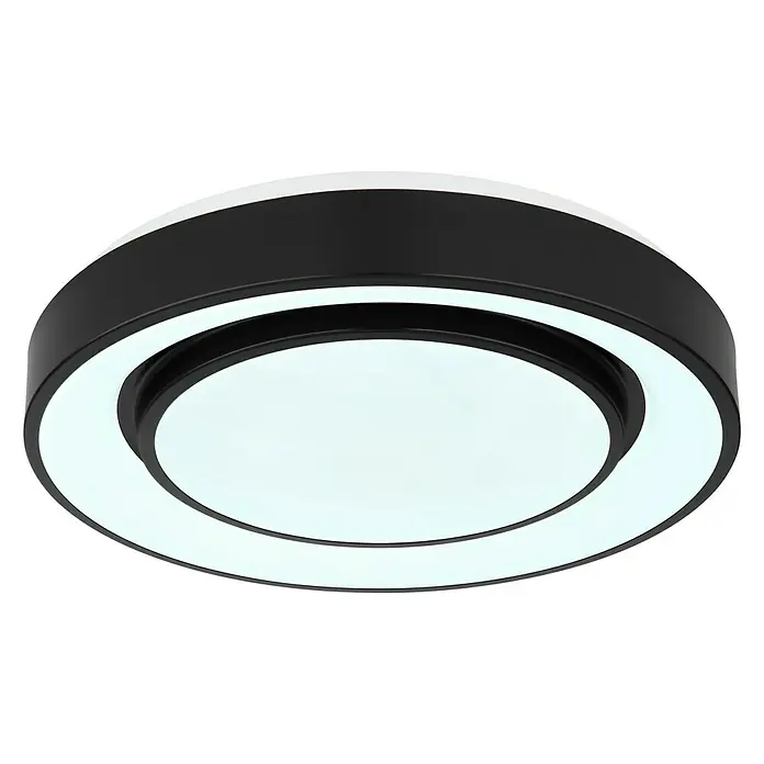 Globo LED mennyezeti lámpa kerek SULLY - 24 W, Fekete, Meleg fehér - Szögletes nézet