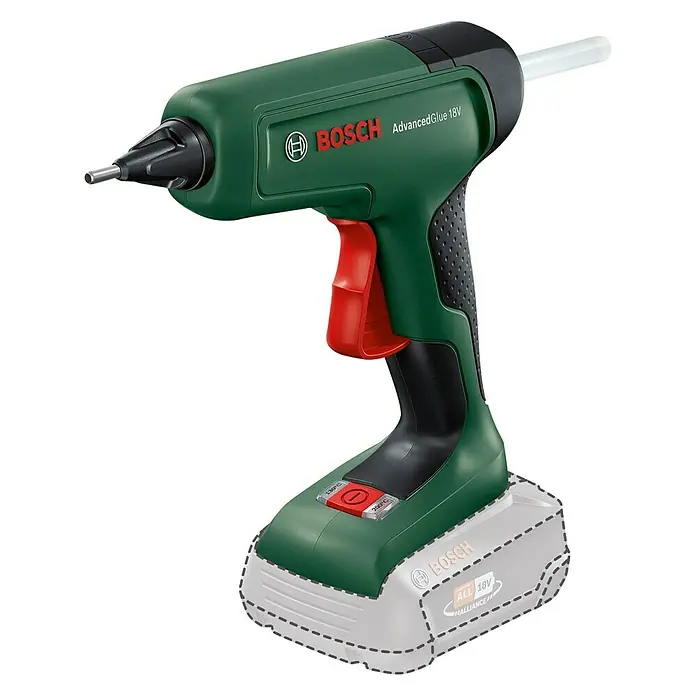 Bosch 18 V Power for All Akku-Heißklebepistole AdvancedGlue 18V - 18 V, Ohne Akku, Temperaturbereich: +130 °C bis +200 °C - Diagonale Ansicht