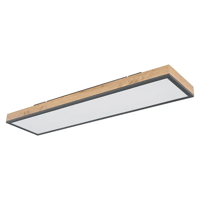 Globo Doro LED-Panel - 24 W, L x B x H: 80 x 20 x 7,8 cm, Graphit, Warmweiß - Diagonale Ansicht