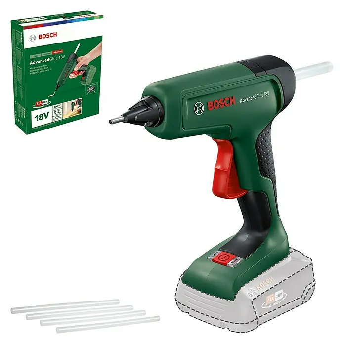 Bosch 18 V Power for All Akku-Heißklebepistole AdvancedGlue 18V - 18 V, Ohne Akku, Temperaturbereich: +130 °C bis +200 °C - Diagonale Ansicht