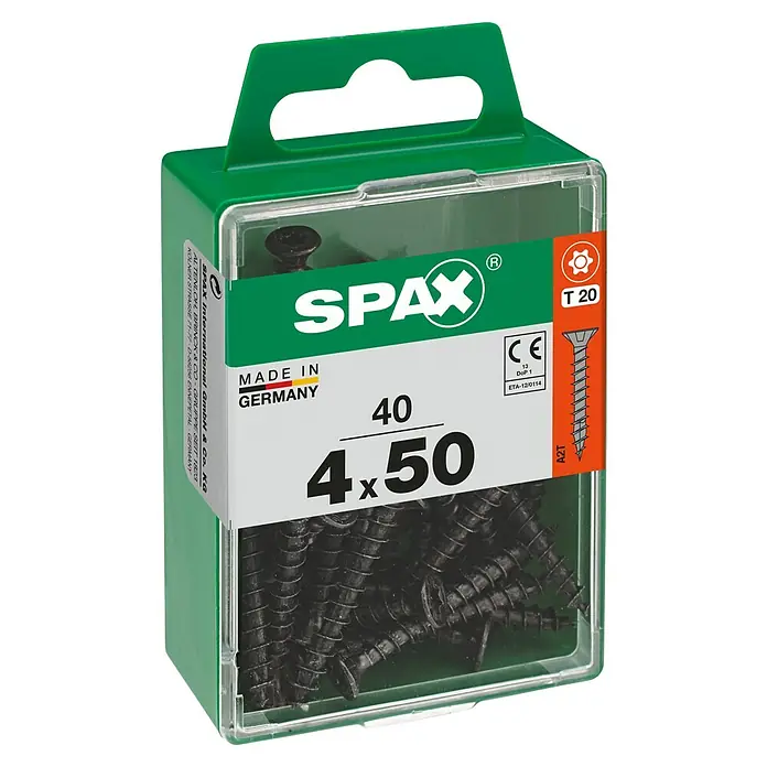 Spax T-Star plus Universalschraube - Ø x L: 4 x 50 mm, Vollgewinde, 40 Stk. - Diagonale Ansicht