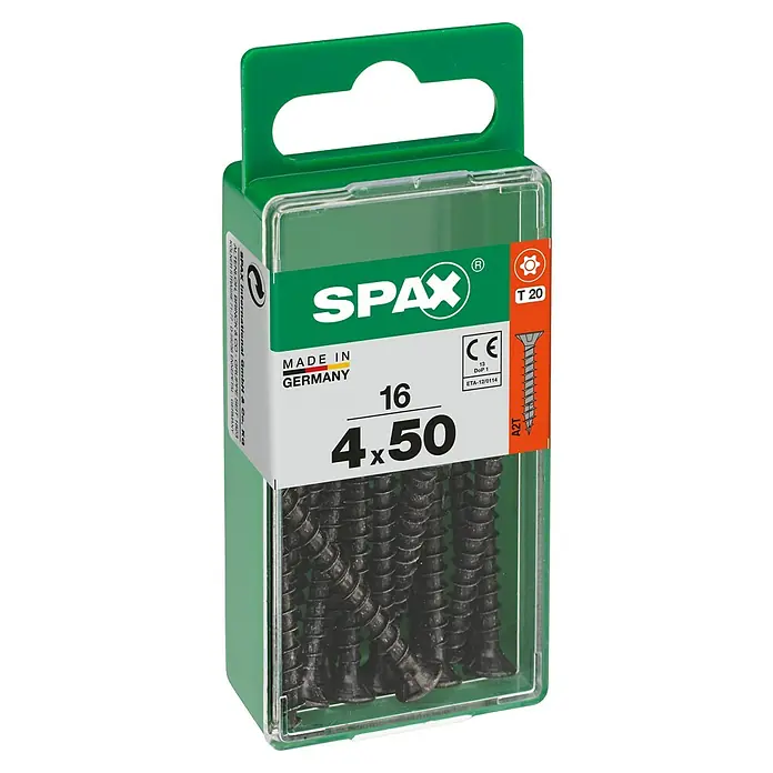 Spax T-Star plus Universalschraube - Ø x L: 4 x 50 mm, Vollgewinde, 16 Stk. - Diagonale Ansicht